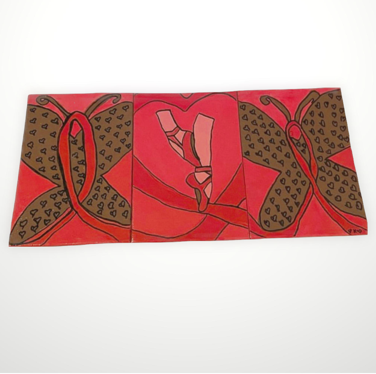 Red Ribbon Chronic Illness Tryiptych